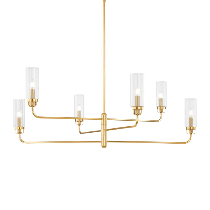 Hudson Valley Six Light Chandelier from the Halifax collection in Aged Brass finish