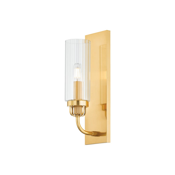 Hudson Valley One Light Wall Sconce from the Halifax collection in Aged Brass finish