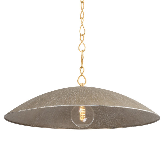 Hudson Valley One Light Pendant from the Eve collection in Vintage Gold Leaf/ Textured Warm Silver Leaf finish