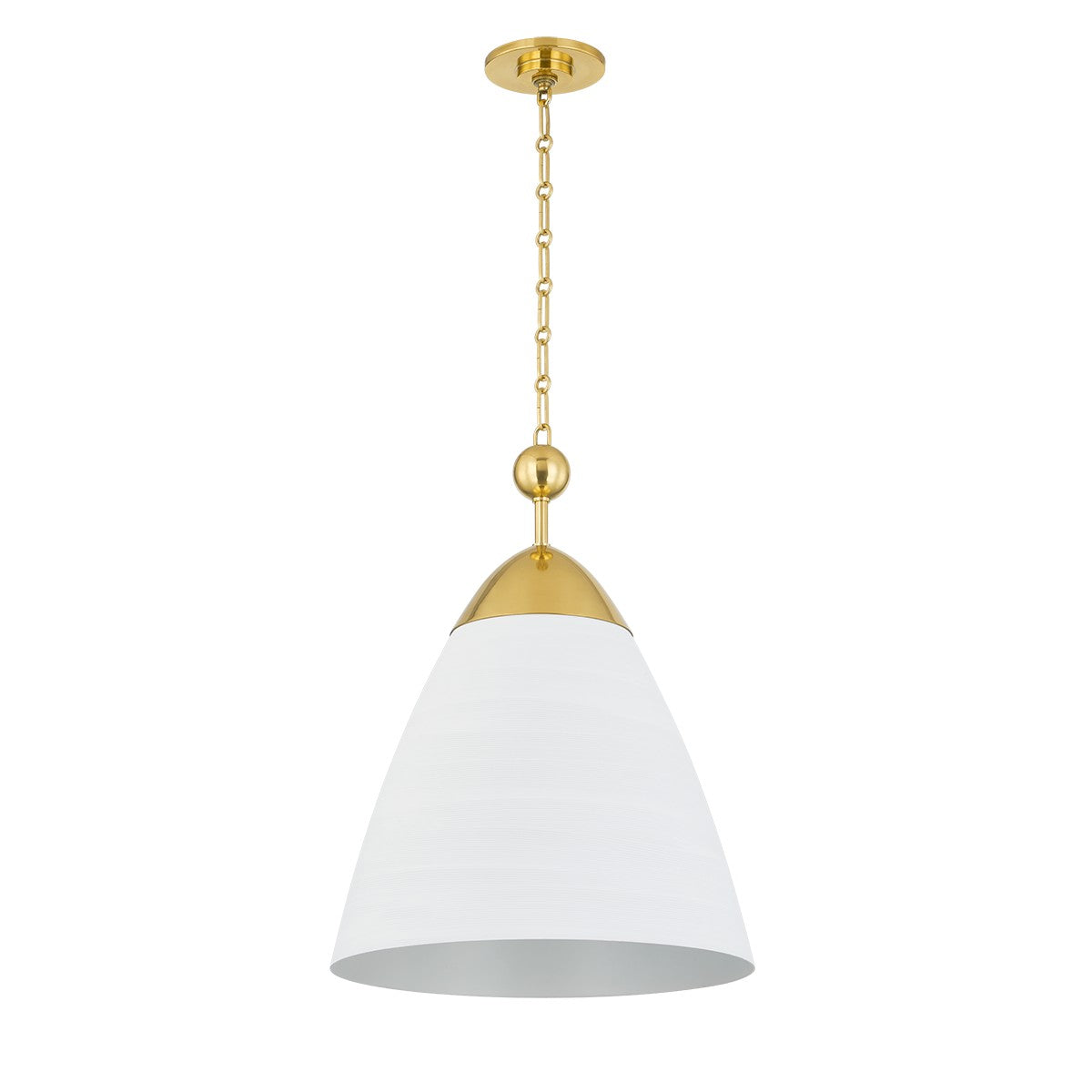Hudson Valley - BKO1501-AGB/WP - One Light Pendant - Bronson - Aged Brass/White Plaster