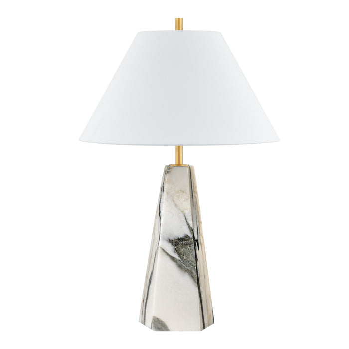 Hudson Valley One Light Table Lamp from the Benicia collection in Aged Brass finish