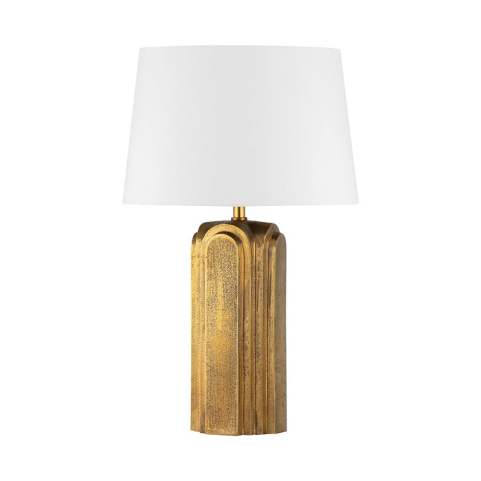 Hudson Valley One Light Table Lamp from the Bergman collection in Aged Brass finish