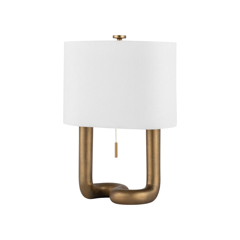 Hudson Valley One Light Table Lamp from the Armonk collection in Aged Brass finish
