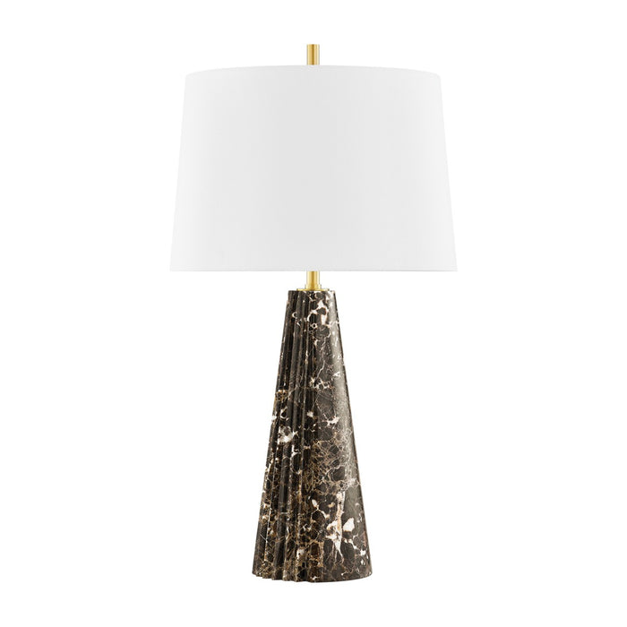 Hudson Valley One Light Table Lamp from the Fanny collection in Aged Brass finish