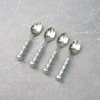 Design Shop Aluminum Beaded Handle Dessert Spoons - Set of 4