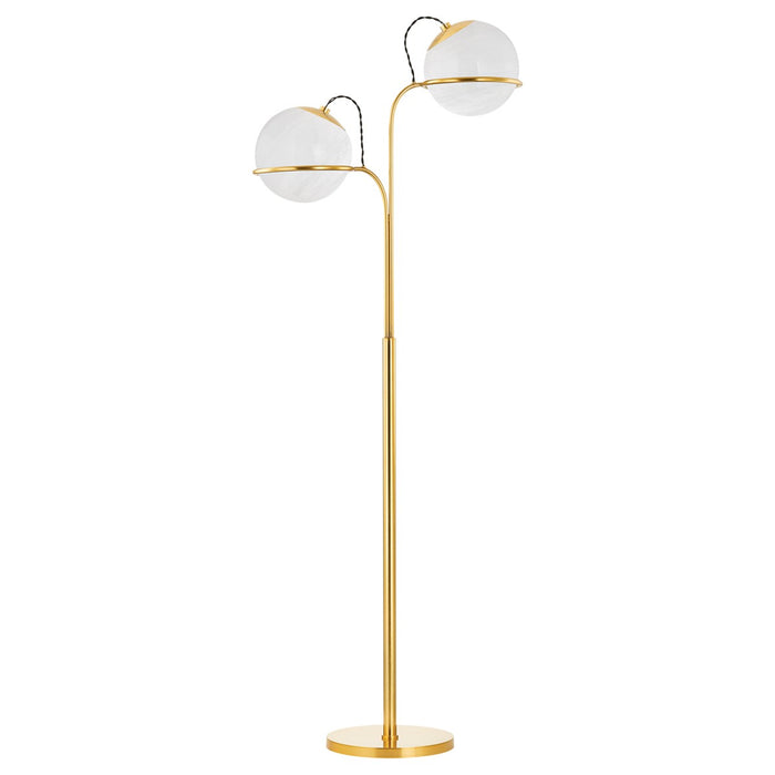 Hudson Valley - L3968-AGB - Two Light Floor Lamp - Hingham - Aged Brass
