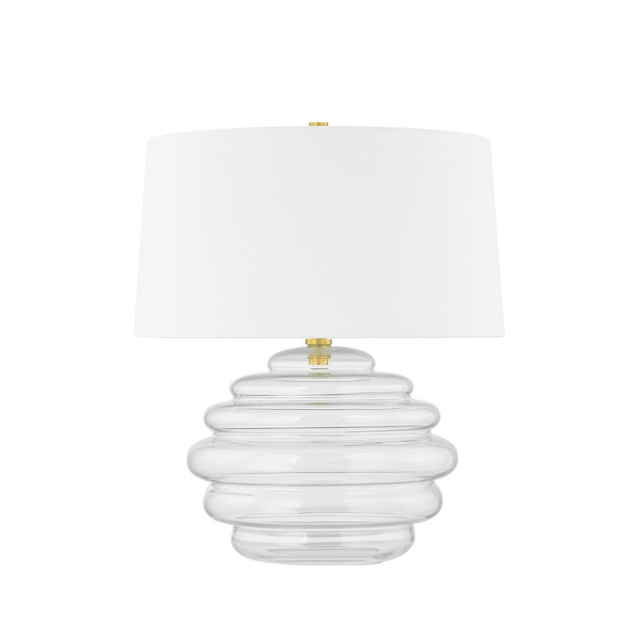 Hudson Valley One Light Table Lamp from the Oshawa collection in Aged Brass finish