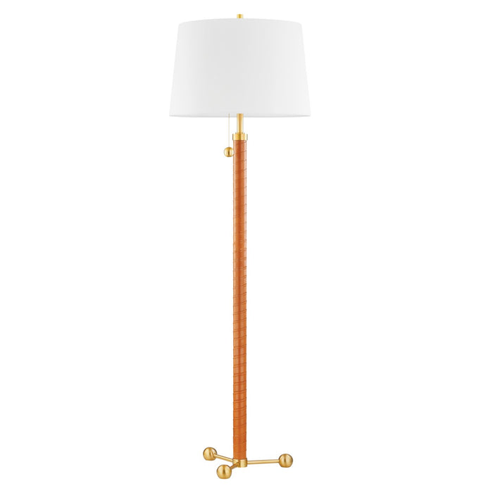 Hudson Valley Two Light Floor Lamp from the NOHO collection in Aged Brass finish