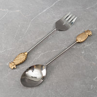 Design Shop Gold Pineapple Server S/2 13"