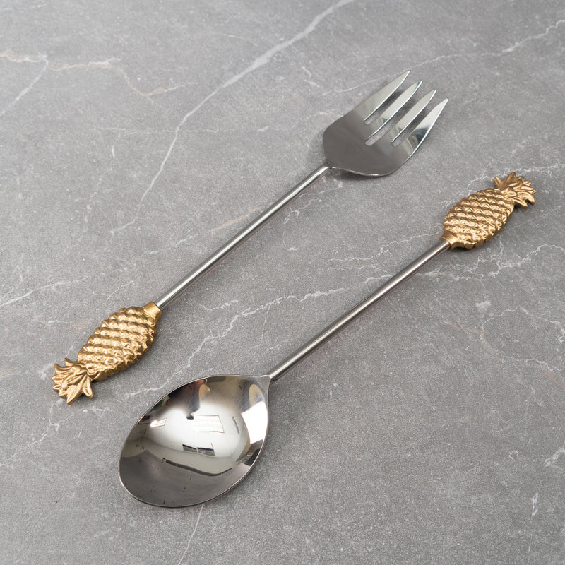 Design Shop Gold Pineapple Server S/2 13"