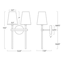 Regina Andrew - 15-1211 - Two Light Wall Sconce - Toni - Natural Brass