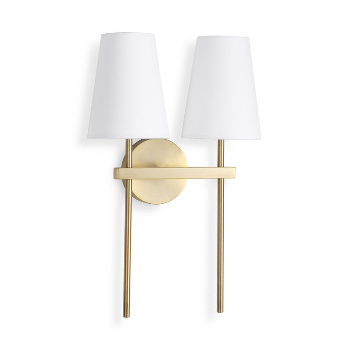 Regina Andrew Two Light Wall Sconce from the Southern Living collection in Natural Brass finish
