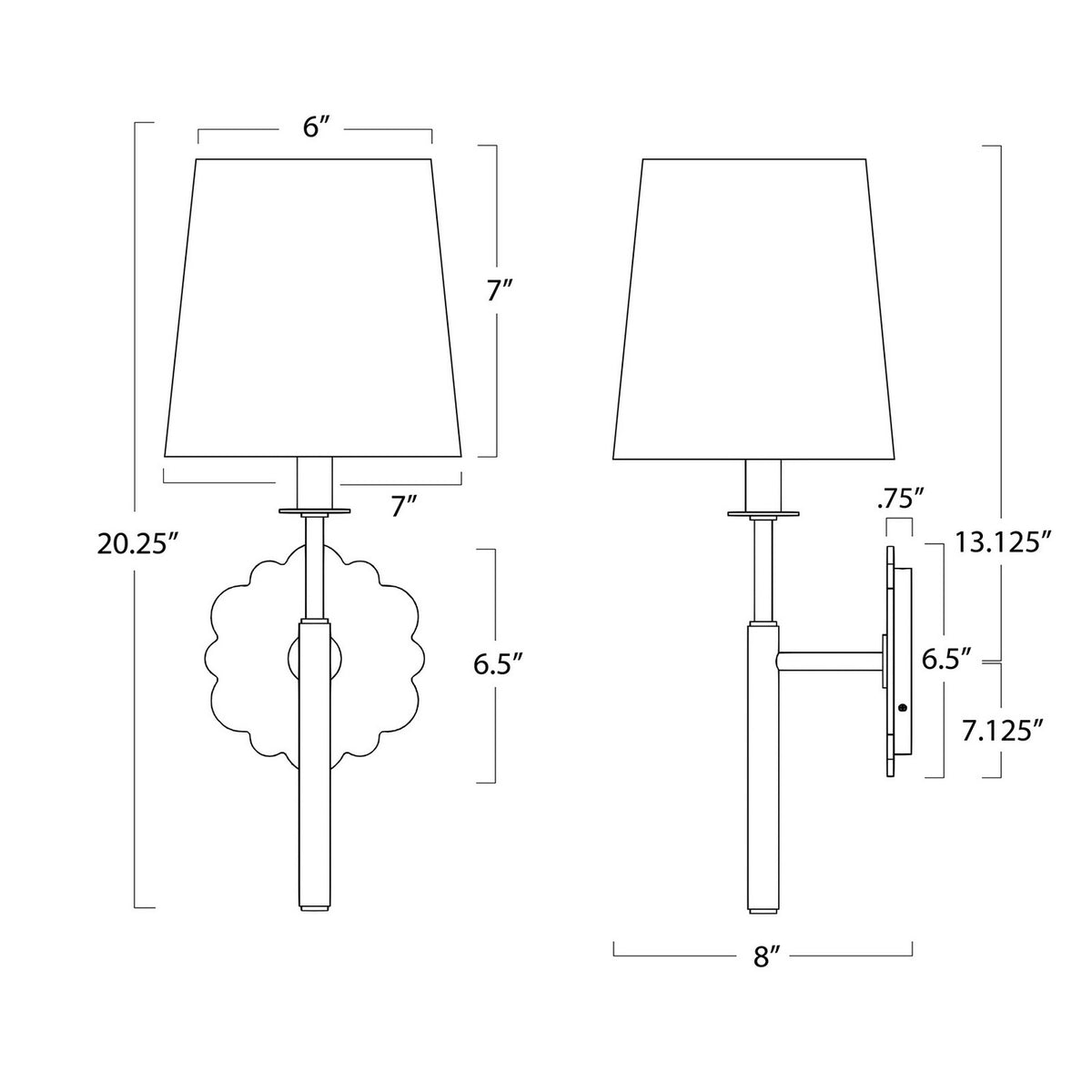 Regina Andrew - 15-1226 - One Light Wall Sconce - Daisy - Natural Brass