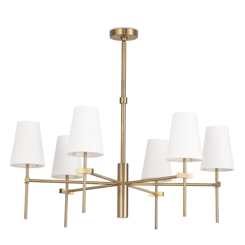 Regina Andrew Six Light Chandelier from the Southern Living collection in Natural Brass finish