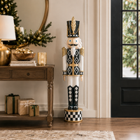 Design Shop Extra-Large Black and White Soldier Nutcracker, 37"H