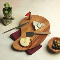 Design Shop Wooden Golf Serving Board with Flag