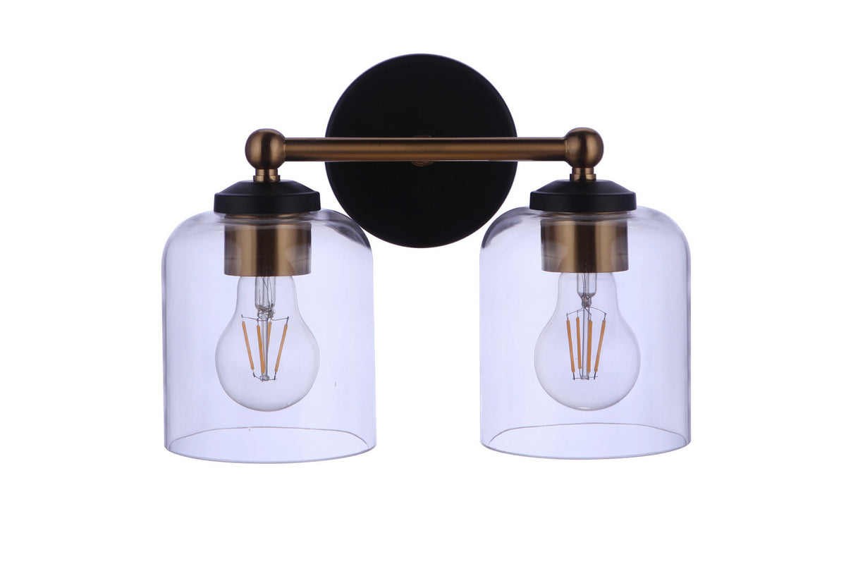 Craftmade - 18712FBSB2 - Two Light Vanity - Coppa - Flat Black/Satin Brass