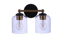 Craftmade - 18712FBSB2 - Two Light Vanity - Coppa - Flat Black/Satin Brass
