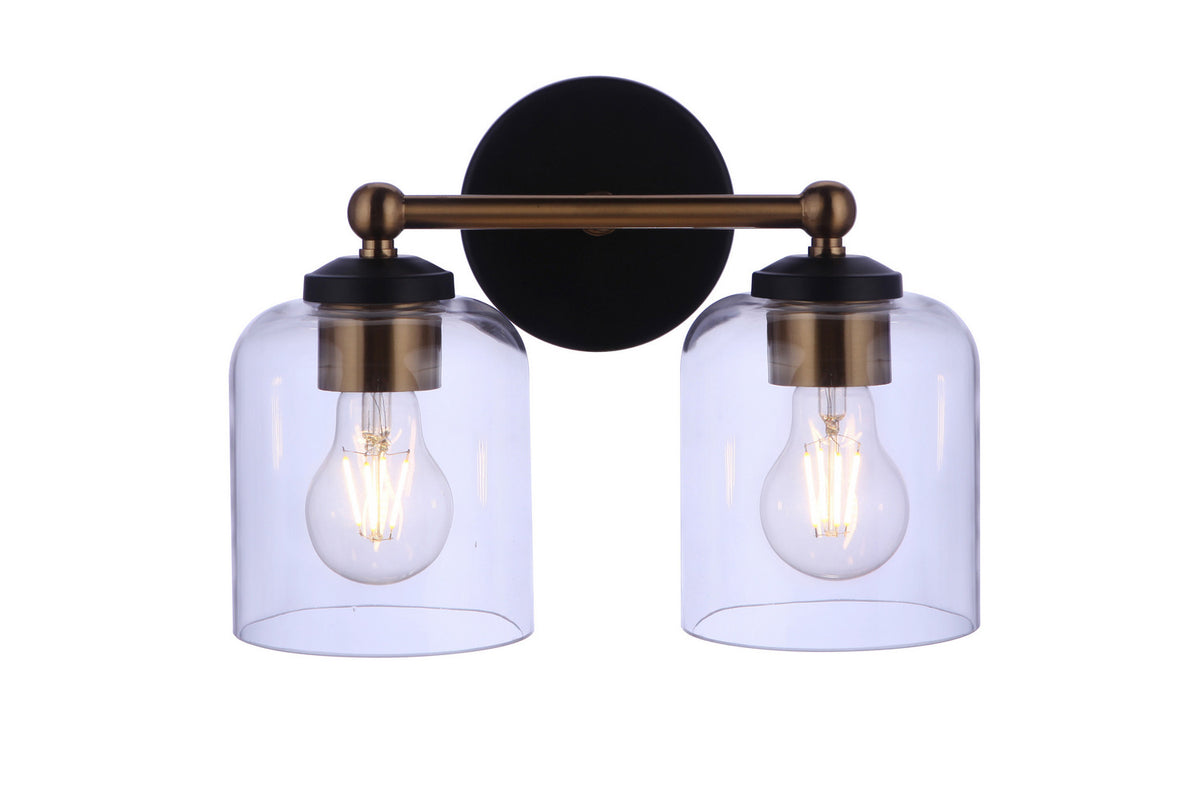 Craftmade - 18712FBSB2 - Two Light Vanity - Coppa - Flat Black/Satin Brass