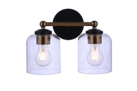 Craftmade - 18712FBSB2 - Two Light Vanity - Coppa - Flat Black/Satin Brass
