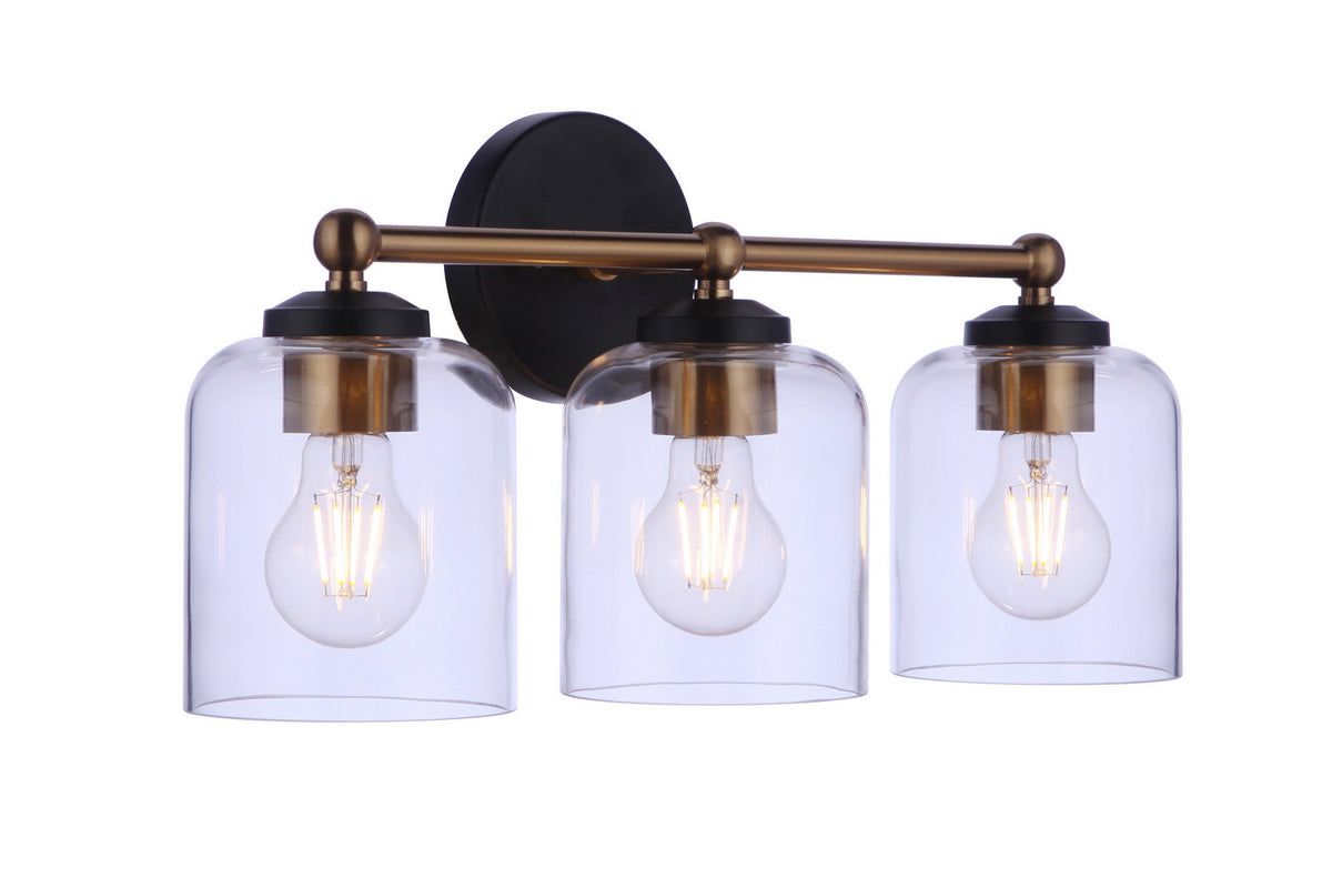 Craftmade - 18719FBSB3 - Three Light Vanity - Coppa - Flat Black/Satin Brass
