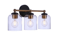 Craftmade - 18719FBSB3 - Three Light Vanity - Coppa - Flat Black/Satin Brass