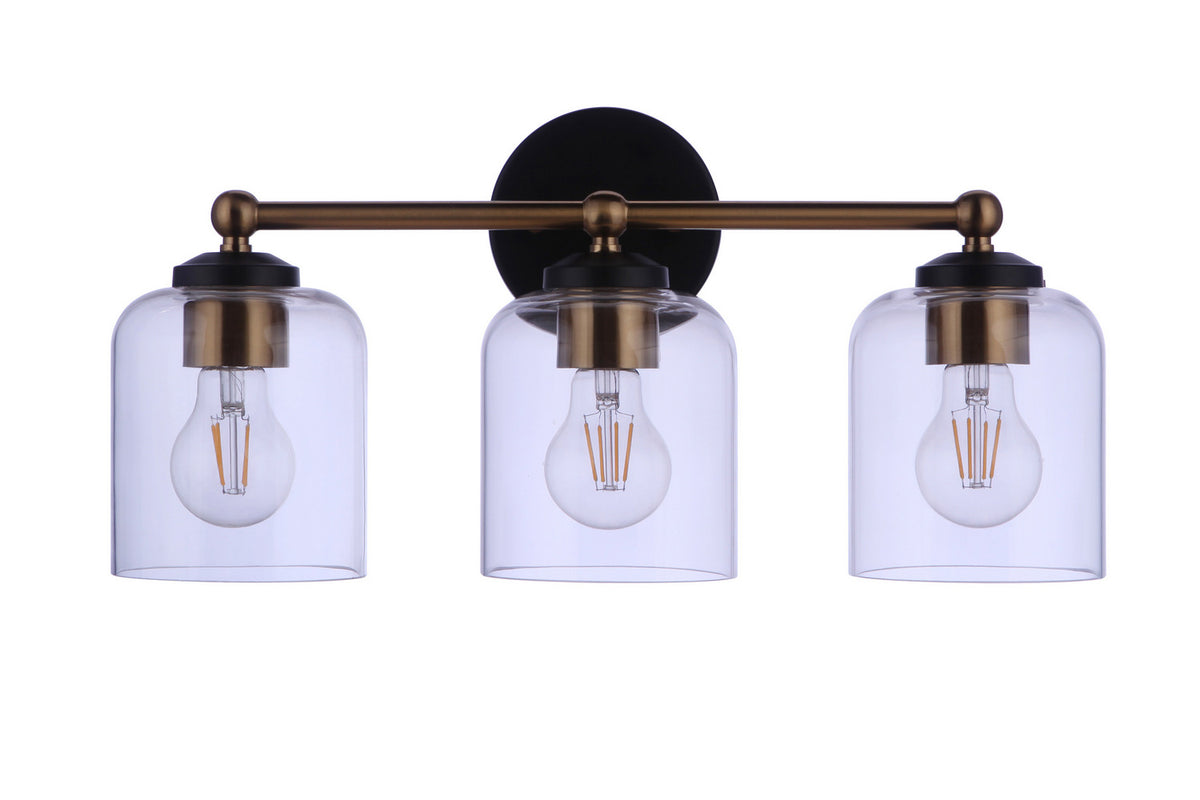 Craftmade - 18719FBSB3 - Three Light Vanity - Coppa - Flat Black/Satin Brass