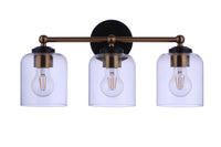 Craftmade - 18719FBSB3 - Three Light Vanity - Coppa - Flat Black/Satin Brass