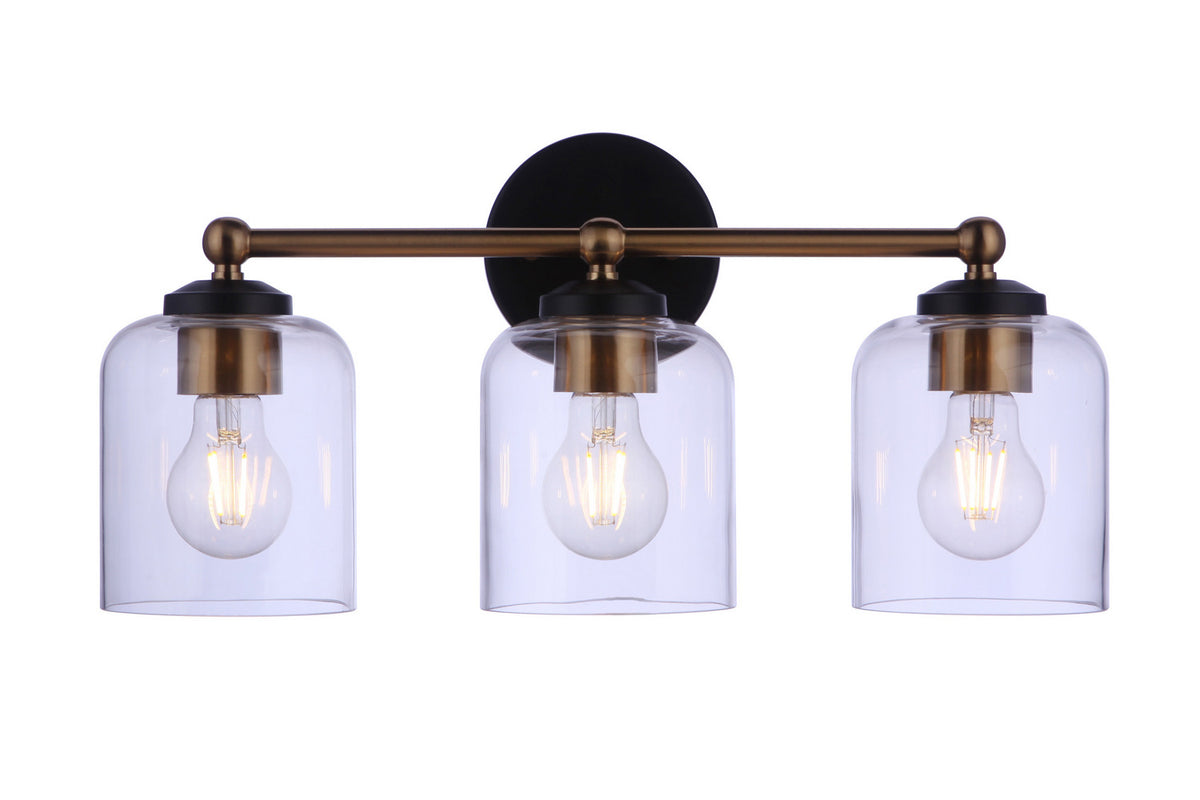 Craftmade - 18719FBSB3 - Three Light Vanity - Coppa - Flat Black/Satin Brass