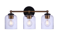 Craftmade - 18719FBSB3 - Three Light Vanity - Coppa - Flat Black/Satin Brass