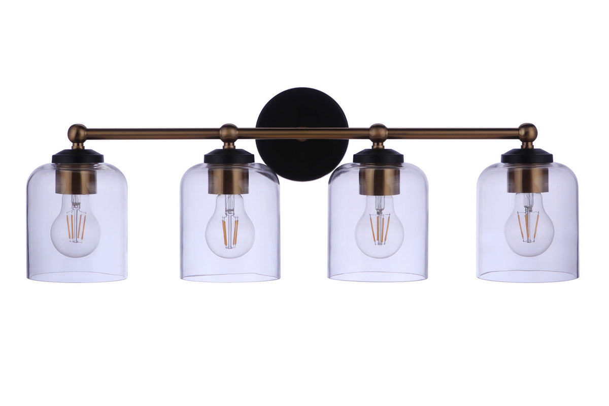 Craftmade - 18726FBSB4 - Four Light Vanity - Coppa - Flat Black/Satin Brass