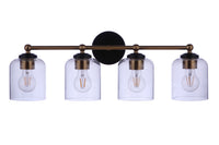 Craftmade - 18726FBSB4 - Four Light Vanity - Coppa - Flat Black/Satin Brass