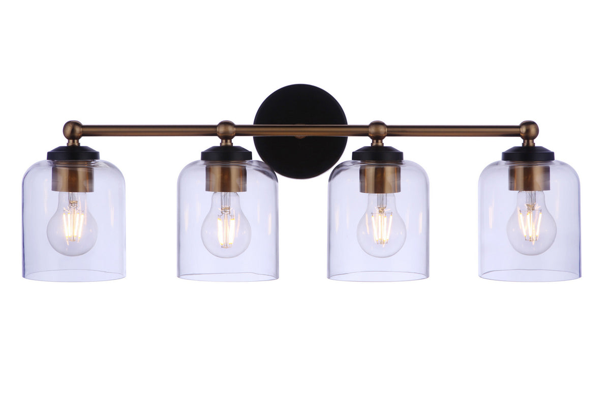 Craftmade - 18726FBSB4 - Four Light Vanity - Coppa - Flat Black/Satin Brass