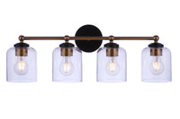 Craftmade - 18726FBSB4 - Four Light Vanity - Coppa - Flat Black/Satin Brass