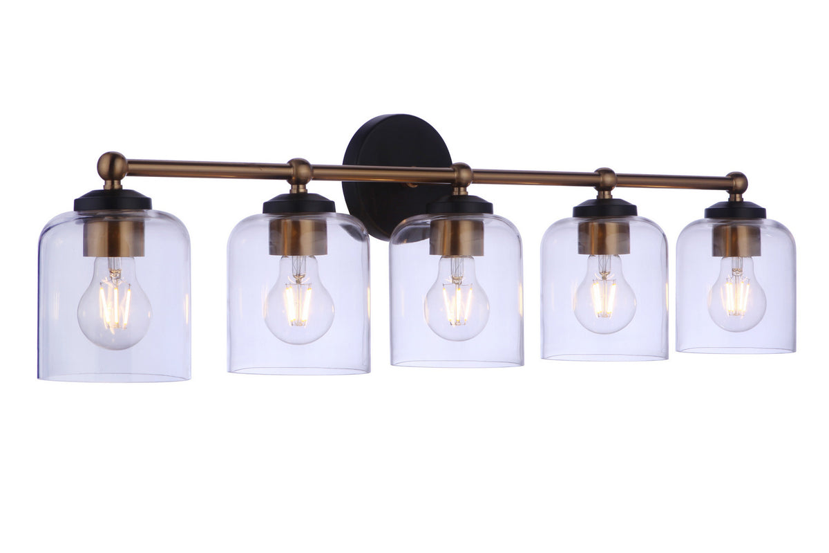 Craftmade - 18733FBSB5 - Five Light Vanity - Coppa - Flat Black/Satin Brass