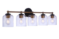 Craftmade - 18733FBSB5 - Five Light Vanity - Coppa - Flat Black/Satin Brass