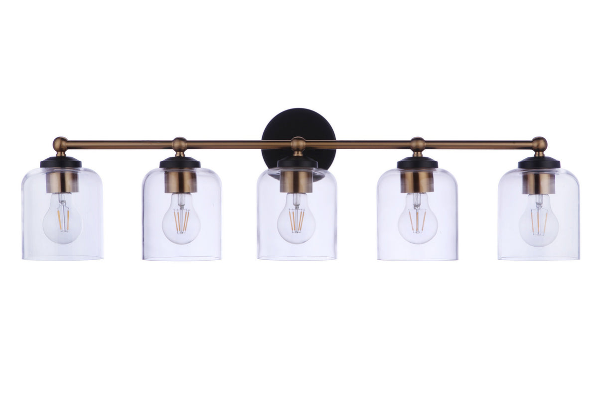 Craftmade - 18733FBSB5 - Five Light Vanity - Coppa - Flat Black/Satin Brass