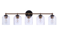 Craftmade - 18733FBSB5 - Five Light Vanity - Coppa - Flat Black/Satin Brass
