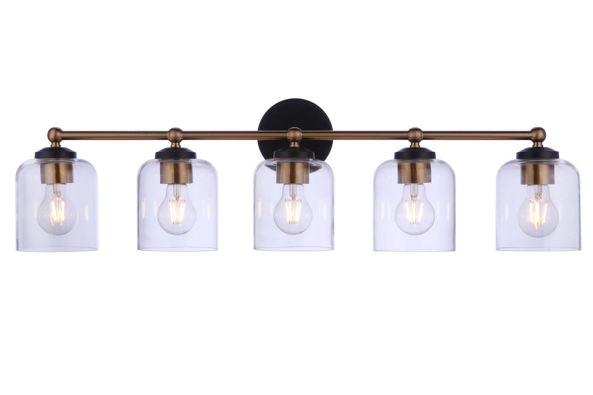 Craftmade - 18733FBSB5 - Five Light Vanity - Coppa - Flat Black/Satin Brass