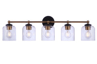 Craftmade - 18733FBSB5 - Five Light Vanity - Coppa - Flat Black/Satin Brass