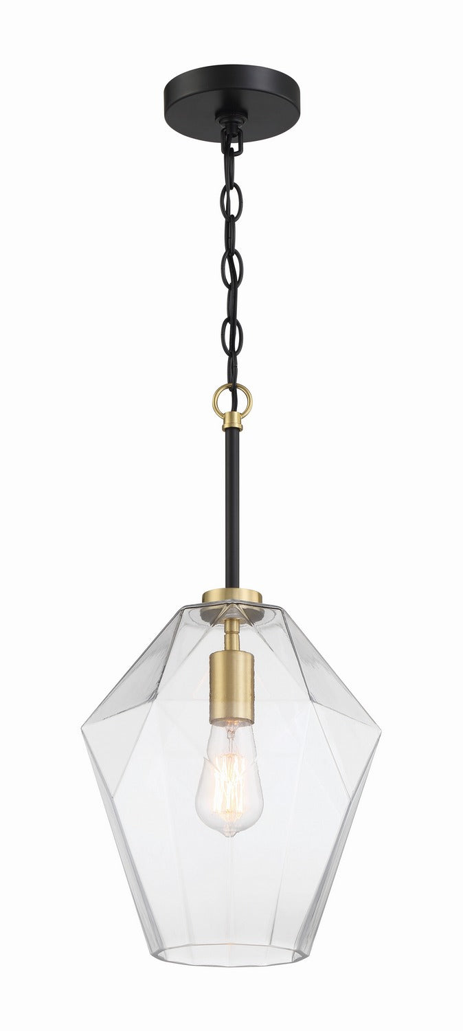 Craftmade - 56992-FBSB - One Light Pendant - Avante Grand - Flat Black/Satin Brass