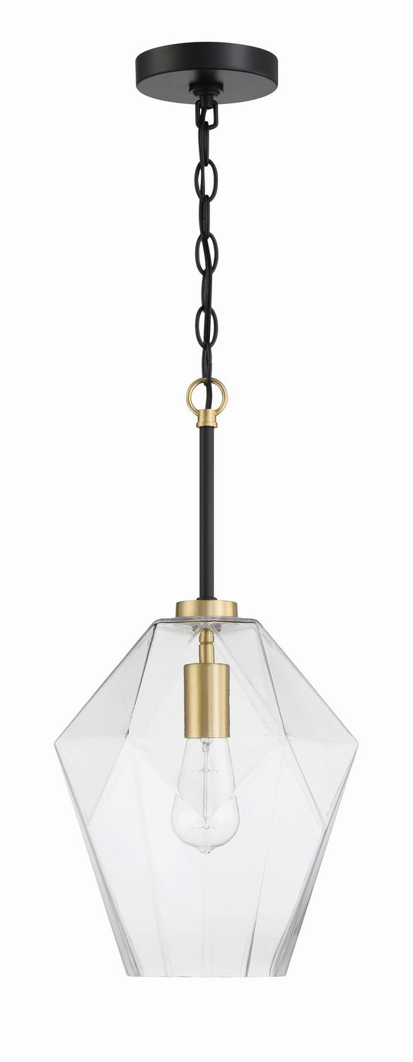 Craftmade - 56992-FBSB - One Light Pendant - Avante Grand - Flat Black/Satin Brass