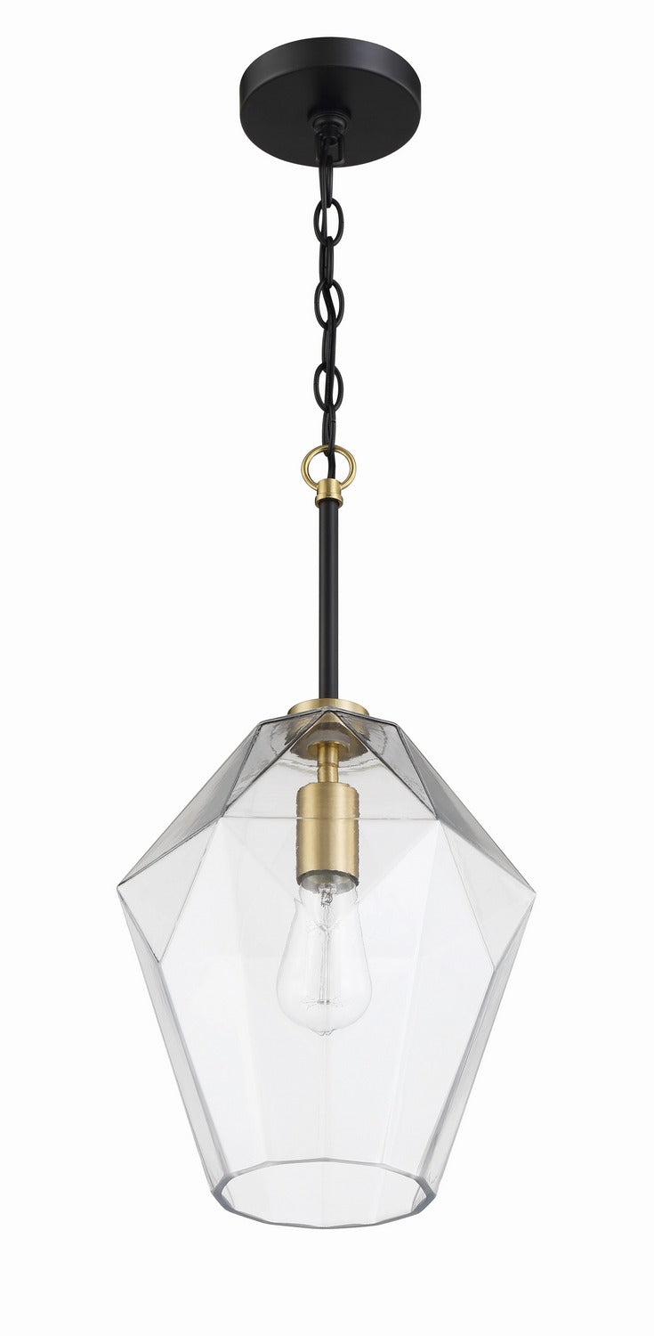 Craftmade - 56992-FBSB - One Light Pendant - Avante Grand - Flat Black/Satin Brass