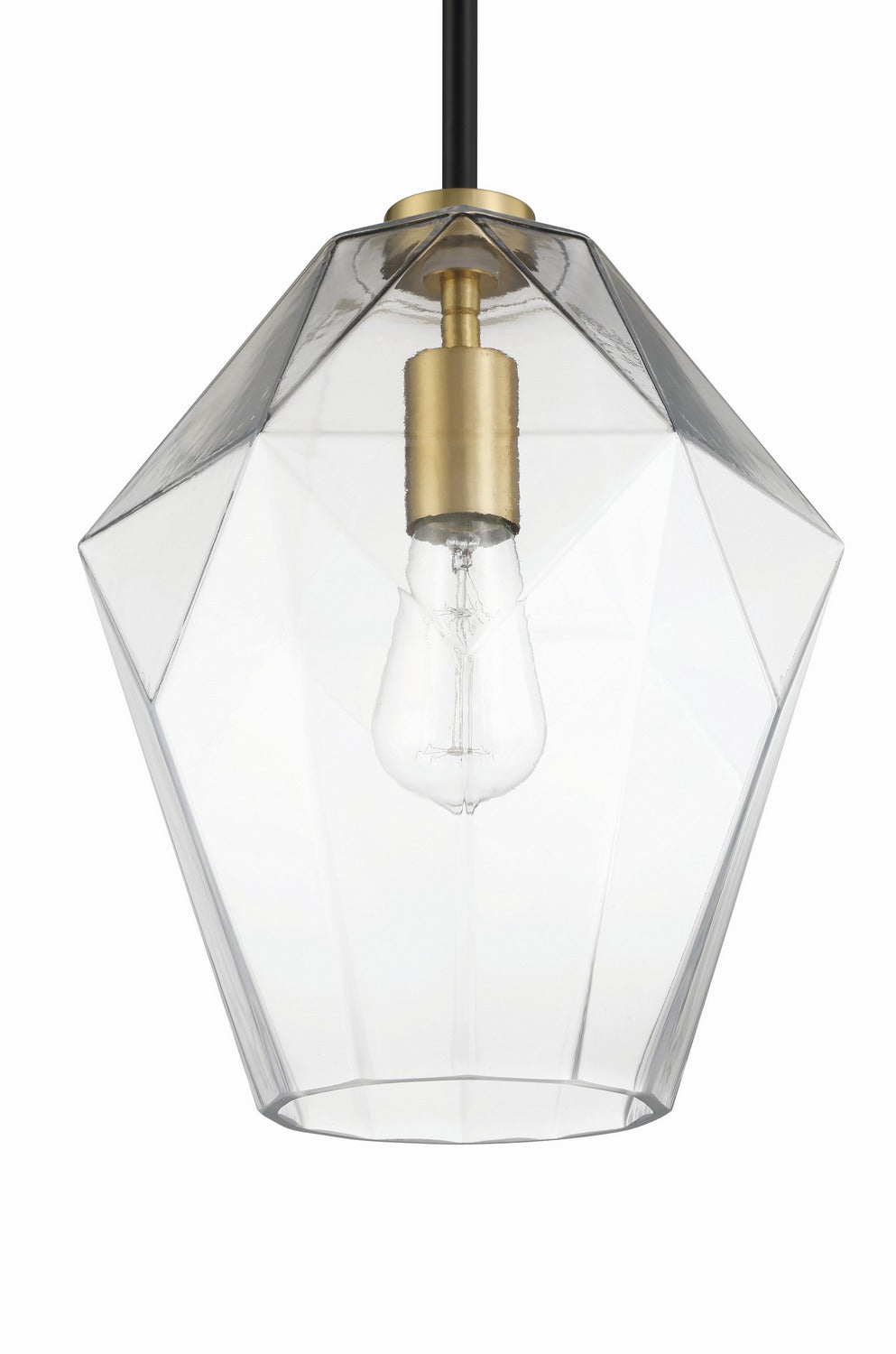 Craftmade - 56992-FBSB - One Light Pendant - Avante Grand - Flat Black/Satin Brass