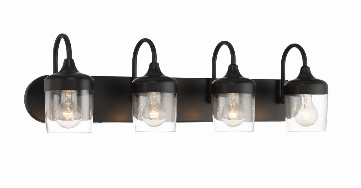 Craftmade - 58104-FB - Four Light Vanity - Wrenn - Flat Black