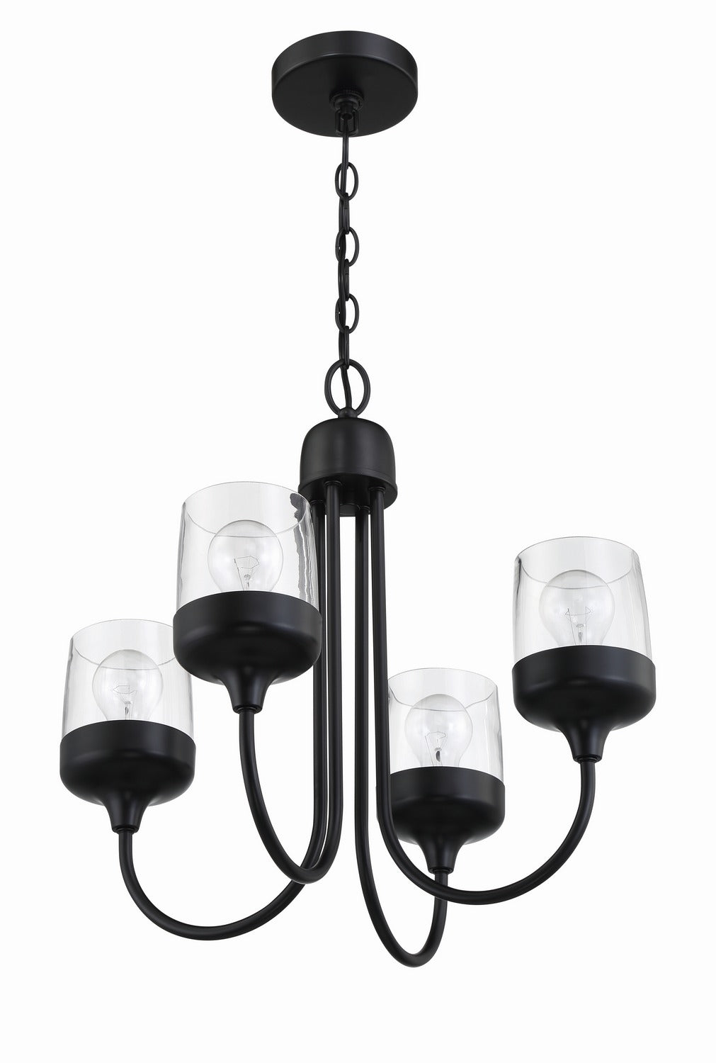 Craftmade - 58124-FB - Four Light Chandelier - Wrenn - Flat Black