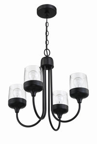 Craftmade - 58124-FB - Four Light Chandelier - Wrenn - Flat Black