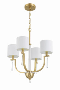 Craftmade - 58224-SB - Four Light Chandelier - Fortuna - Satin Brass