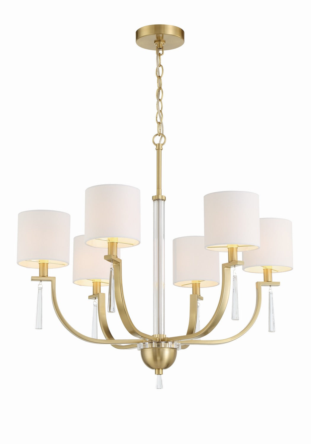 Craftmade - 58226-SB - Six Light Chandelier - Fortuna - Satin Brass