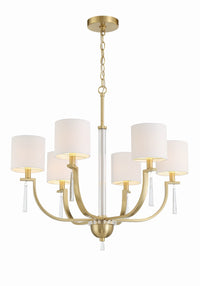 Craftmade - 58226-SB - Six Light Chandelier - Fortuna - Satin Brass